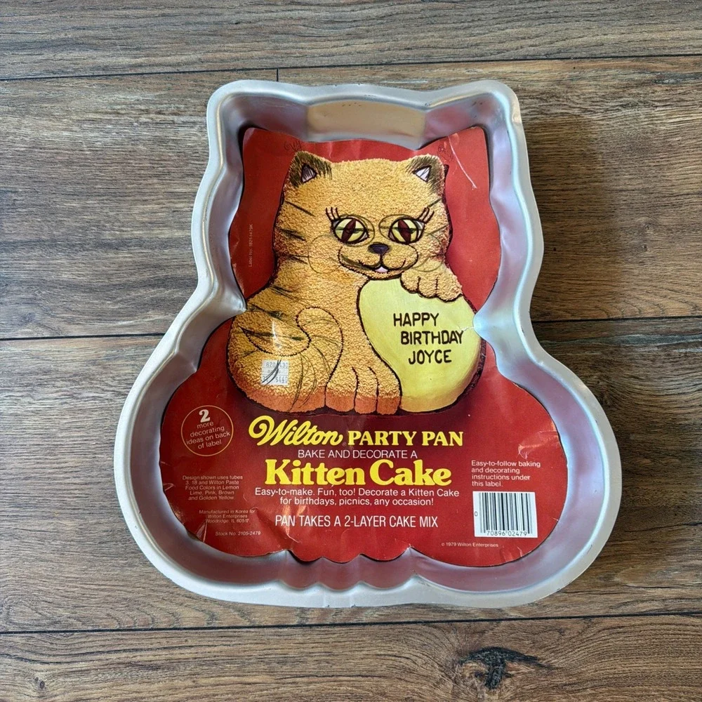 Vintage 1979 Wilton Kitten Cat Cake Pan‎ 502-1972 Party Baking Mold 2-Layer